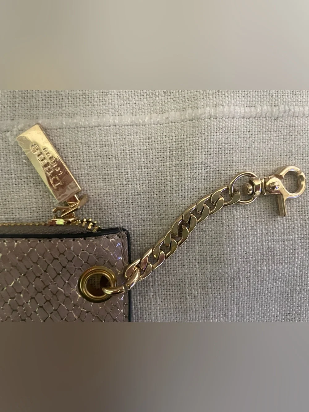 Dune London change purse with key chain attachment.